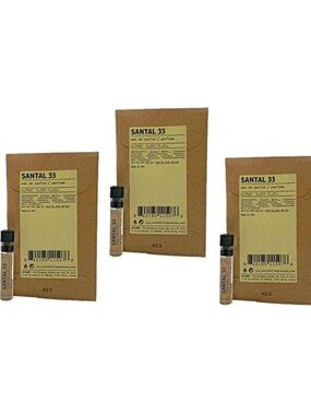 LE LABO 3 Piece Santal 33 Eau De Parfum Sample Travel Spray .75ml/.05oz